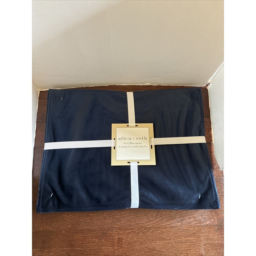 Allen‎ + Roth 4 CT Table Placemats Blue Velour Feel 14x19 Model #P-VLVT- 300